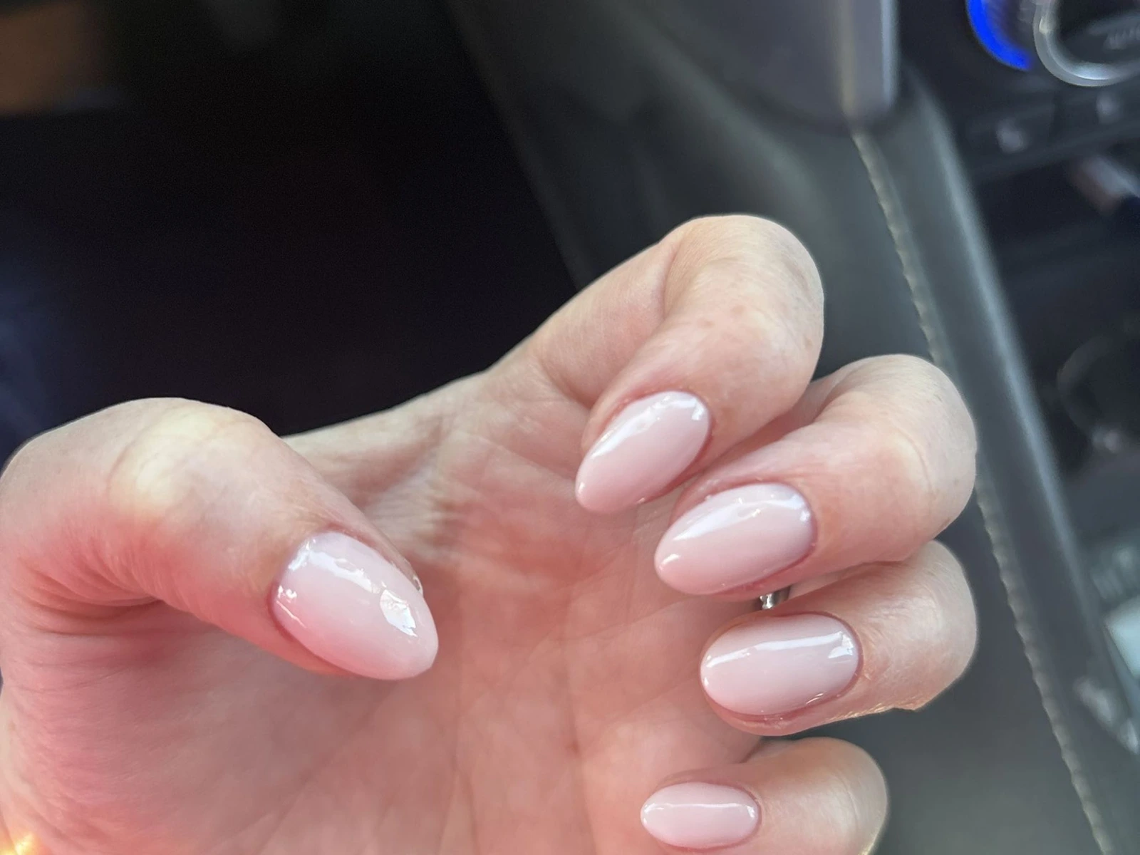 Glossy almond nails